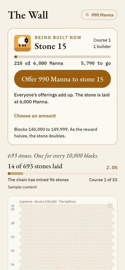 The Wall: 693 stones, laid together